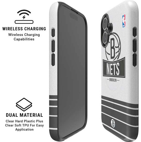 NBA Brooklyn Nets Static iPhone 16 Plus Magsafe Impact Case